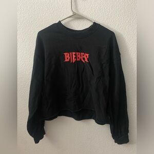 Justin Bieber Purpose tour cropped pull over crew neck